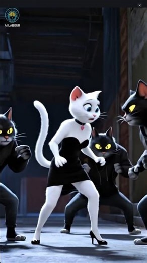 White Cat's Scary Night Turns into Rescue❤️😰 #cat #animation #rescue