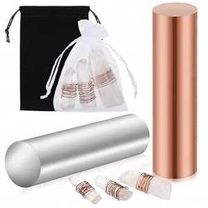 Zonon Pure Copper Zinc Rods Set Pharaoh Rod Egyptian Tuning Calibration Healing Rods of Maat Solid Copper Zinc Bar Metal DIY Craft Hobbies Scientific Experiment Research