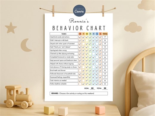 Kids Behavior Chart Teens and Pre-teens Behavioral Chart, Reward Behavior Tracker at Home, Daily and Weekly Chore Chart for Boys and Girls - Etsy Canada