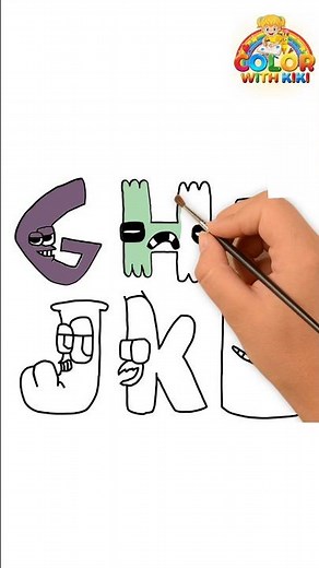 Learn to Draw Alphabet Lore(A-Z) UpperCase - Drawing and Coloring Tutorial for Kids