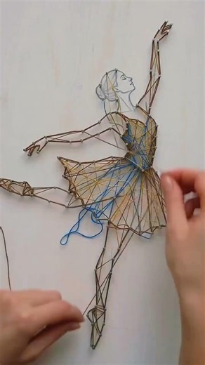 Nature Meets Art: String Art Ballerina Transforms into a Botanical Masterpiece 🌿🩰 | Resin Dreaming