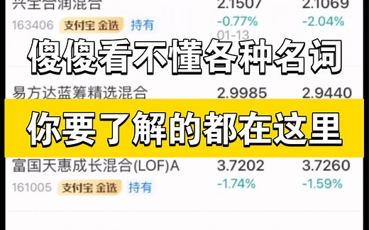 【基金投资必看】基金相关概念及名词全面讲解，一次性全学完，建议收藏