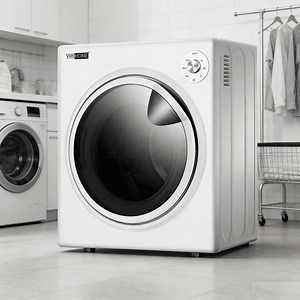 VIVOHOME 1500W Portable Clothes Dryer Machine, 3.5 cu.ft 13Lbs Load, Front Load with Stainless Steel Drum, Adjustable Exhaust Vent