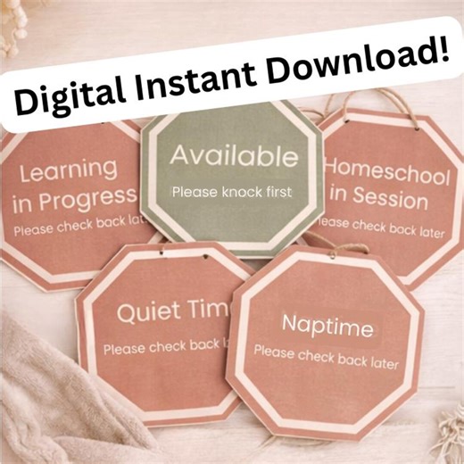 Printable Door Signs for Kids | Homeschool, Quiet Time (digital Download) - Etsy