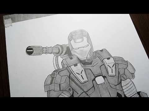 How to draw war machine | ironman mark 2 armor | (Avenger Endgame)