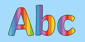 Multi-coloured Stripe Themed Size Editable Display Lettering