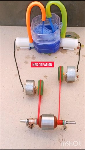 DIY Water Powered Mini Generator | DC Motor Science Project #shorts #short