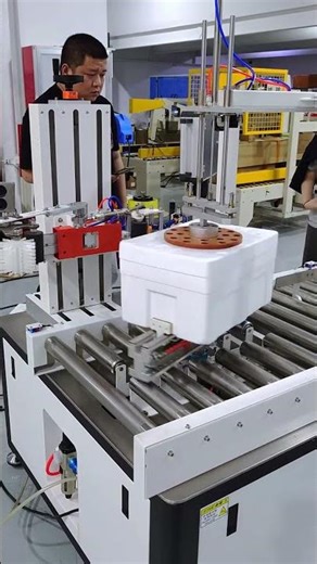 Foam box automatic sealing machine, the machine automatically conveys foam boxes