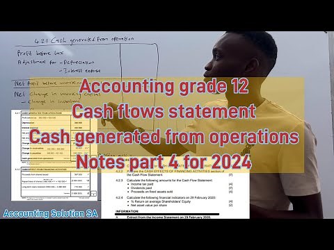 Accounting Grade 12 Term 1 | Cash Generated from Operation Note 01 Cash flow statement