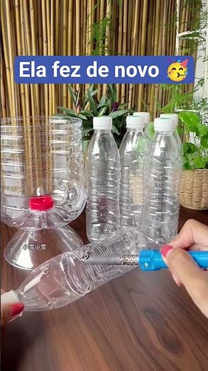 Isso é arte com garrafa pet #diy #façavocêmesmo #garrafapet