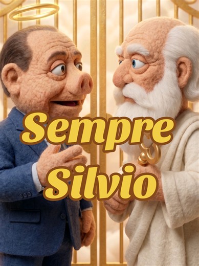 Sempre il solito Berlusconi con le sue barzellette. Il suino dall'inferno sale in paradiso e corrompe San Pietro con una bestemmia e infine parla al telefono con Benito Mussolini. Questa barzelletta è vera e fù raccontata da Berlusconi all'Aquila, nel 2009 ad una visita dopo il terremoto, prima del G8. Si fermò con un gruppo di militari e la raccontò. Si può trovare su YT cercando