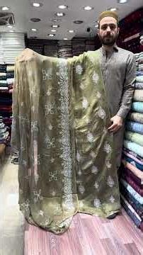 Self Imboss Chicken kari kari Embroidered Dresses 3p Rs 14500/-