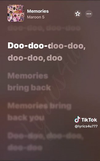 Memories — Maroon 5 lyrics highlights