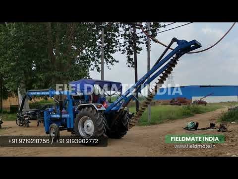 Pole Erection Machine Tractor Attachment 9193902772 Post Hole Digger Machine 10ft Augar Digging