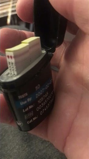 AccuChek blood glucose test strips. A nice tight package.