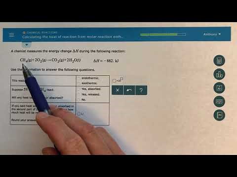 ALEKS - Calculating the Heat of Reaction from Molar Reaction Enthalpy and the Mass of a Reactant