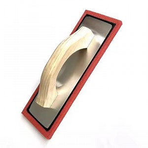 [Hot Item] Industrial Grade Square Foam Rubber Trowel Float Wooden Handle Trowel
