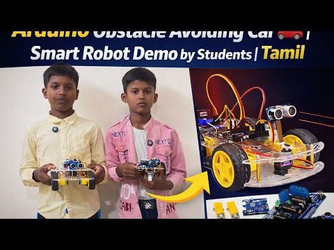 Arduino Obstacle Avoiding Car 🚗 | Smart Robot Demo by Students | Tamil #schoolproject#Arduino#robot