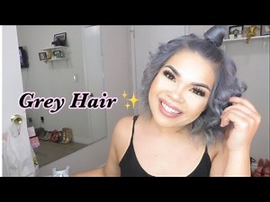 Colored my hair DARK GREY at home + bleached my roots | ION CHROME permanent hair color !