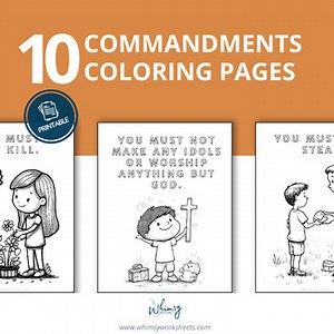 Ten Commandments Kids Activity | Bible Study Printable Coloring Pages