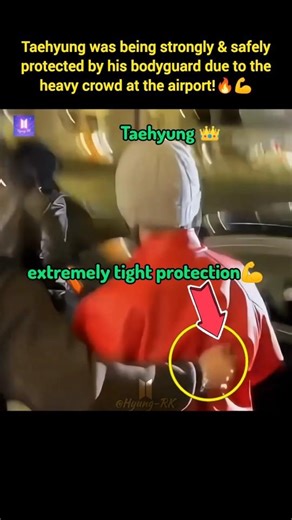 Taehyung had extremely tight & caring protection by his bodyguard🔥💪 #v #thv #taehyung #shorts #bts