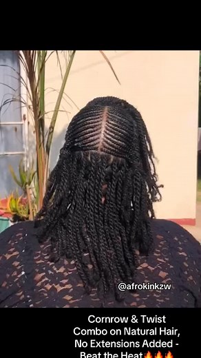 Cool styles for hot weather!!! Cornrow and Twist Combo! #freehand #cornrows #twists #naturalhair | Afrokink Hair & Beauty Salon | Facebook