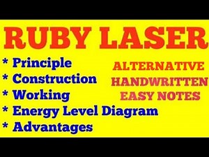 RUBY LASER | LASER PHYSICS | RUBY LASER HANDWRITTEN NOTES IN ENGLISH | RUBY LASER NOTES |
