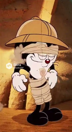 1930s Rubber Hose Cartoon Cat in Egypt: Sphinx Mummy Mystery