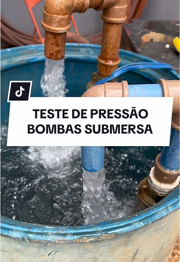 Teste de Pressão em Bomba Submersa para Poço Artesiano