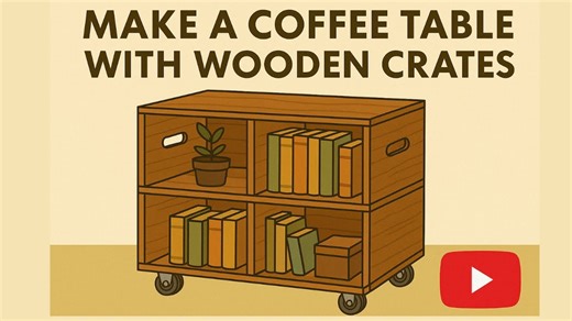 Turn wooden crates into a coffee table with storage – budget-friendly DIY