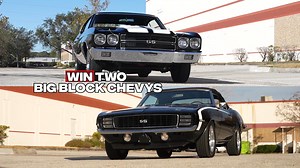 Check out these two big-block Chevys that will be awarded to one lucky winner as part of the Super Chevy Dream Giveaway! A triple-black 1970 Chevelle SS 454 with the legendary LS6 big-block engine and a stunning 1969 Camaro RS/SS 396 Convertible! This giveaway ends tomorrow so time is running out to enter! Go to https://www.dreamgiveaway.com/tickets/super-chevy?promo=OPGI and you'll get TRIPLE bonus tickets with any donation of $25 or more! Best part is your donation will benefit veterans' and c