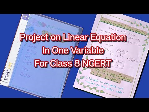 Maths Project: Linear Equation in One Variable Class 8 NCERT