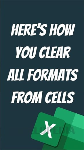 Excel Trick: Clear Formats Instantly #excelshortcuts #datacleaning #excelbasics