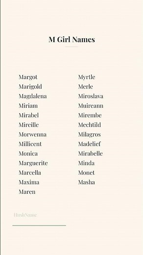 M Girl Names