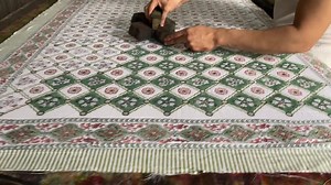 Red Blue Hand Block Print Tablecloth | Indian Cotton Table Cover | Floral Boho Table Linen - Etsy