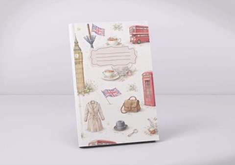 London Themed A4 Notebook Printable, British Travel Journal, UK Inspired, Vintage London Icons, Digital Download - Etsy