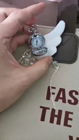 Pocket Watch Keychain, Angel Wing Pendant Key Ring, Vintage Quartz Watch Necklace - Etsy