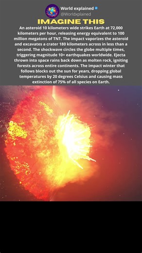 10 km asteroid at 72,000 km:h releases 100 million megatons on impact #space #shorts