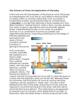 Viscosity & STEM - No Prep - Worksheet - 100% Editable