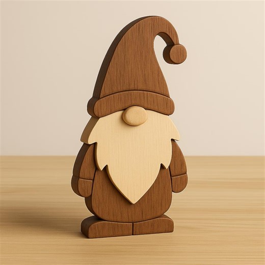 Christmas Gnome Template – A4 Printable Woodworking Pattern | Layered Holiday Craft Template - Etsy Canada
