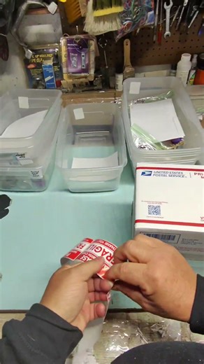 how to use half the fragile stickers on a package #resale #shipping #whatnot #spillthetea