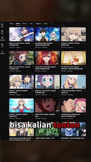 2 Channel rekomendasi nonton anime di YouTube #anime #animeindonesia