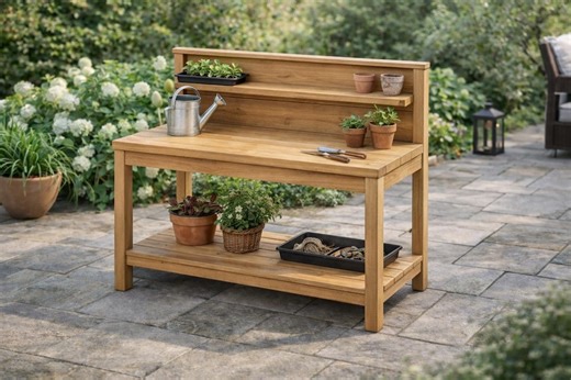 Garden Potting Bench Plans – Outdoor Wooden Workbench Blueprint for Gardening Storage & Planting Table - Etsy New Zealand