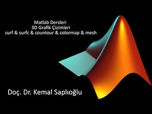 Matlab Dersleri 11 (3D grafikler, surf, mesh, plot3, colormap, contour, surfc)