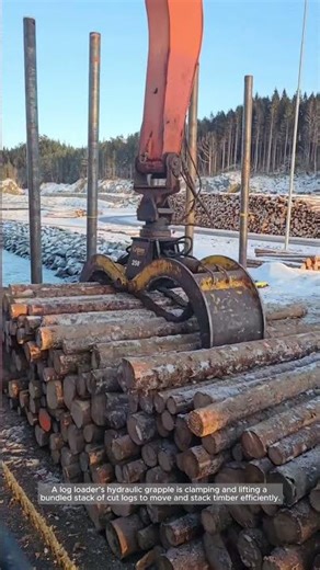 Grapple Loading Logs in a Winter Landing