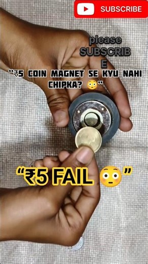 ₹5 Coin Magnet Se Kyun Nahi Chipka? 😳 | ₹1 vs ₹5 Coin Magnet Test #viral #sorts #trending ##diy
