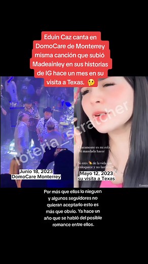 @Eduin Caz canta con Louie de La Firma en el DomoCare en Monterrey la misma canción que cantó @MadeeAinley ❤️ hace en mes en su visita a Texas y donde describió ella en sus historias de IG esa canción como su canción ni manda hacer. Ya hace un año de que se dió a conocer su posible romance.@Grupo Firme #eduincaz #grupofirme #madeainley #madeainleymx #emmahuevo #monterrey #concierto #domocare #coincidencias #posibleromance #fyp