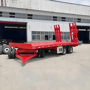 [Hot Item] Jt Two Axle Turntable Full Trailer Type Drawbar Flatbed Container Draw Bar Cargo Trailer for Sale