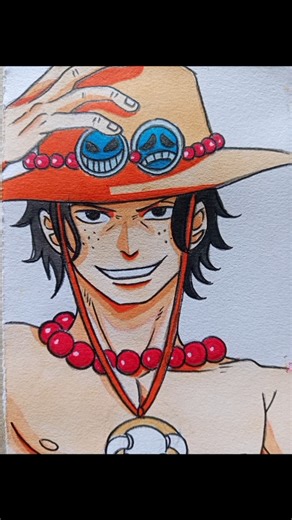 How to draw Portgas D.Ace from one piece#歌詞動画 #歌ってみた #onepiece#luminous#luffy#ace#tutorial#anime#art