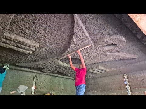 Plastering Techniques _Creative Ceiling Border Design Accurately Plastering |Roof Ceiling Design
